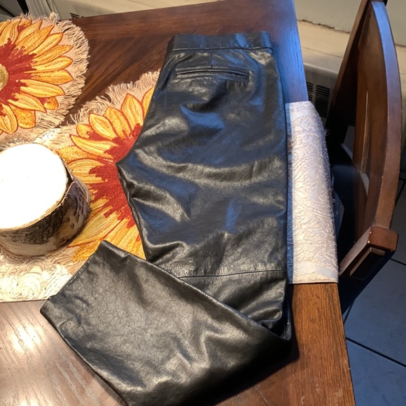 Beautiful Lamb Skin Leather crop pants size 4 NWT - Picture 7 of 13